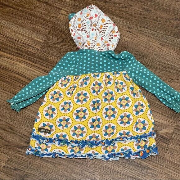 Matilda Jane Baby Bear Hoodie Dress Floral Polkadot Ruffle Size 12-18 Months - Picture 12 of 12
